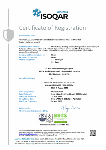 BRCGS-Certificate